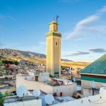 The-Famous-al-Qarawiyyin-mosque-and-University-in-heart-of-historic-downtown-of-Fez-Morocco