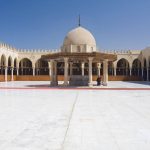 The-central-courtyard-and-abolution-fountain-of-the-Mosqu-of-Amr-or-Mosque-of-Amr-ibn-El-Aas-in-central-Cairo-Egypt