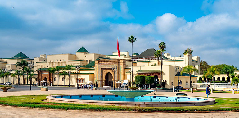The view of Royal Palace Square and Garden Rabat Morocco