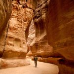 Tourist-walking-through-the-Siq-Petra-Jordan