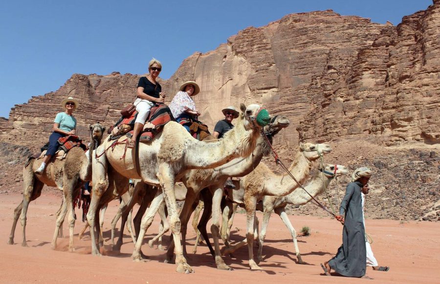 Tourists-Riding-Camels-in-Wadi-Rum-Jordan