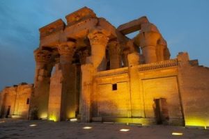 Experience the illuminated beauty of Kom Ombo Temple on your trips to Egypt from South Africa