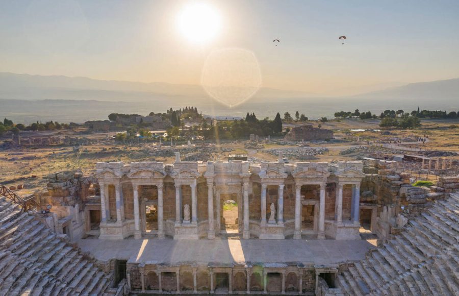 Turkey-Denizli-Province-Pamukkale-Hierapolis-Pamukkale-Archeological-Site-UNESCO-Site-Hierapolis-Theater