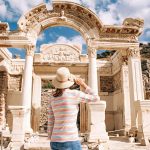 Young-Woman-Visiting-Temple-of-Hadrian-in-Ephesus-Ancient-City