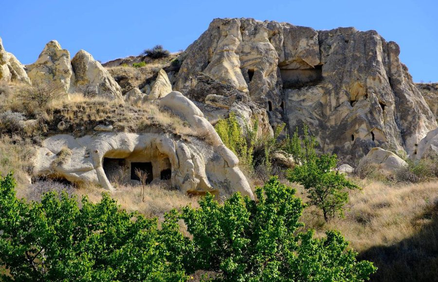 carved-churches-at-Göreme-Open-Air-Museum-in-Cappadocia-Turkey