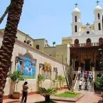 The entrance to the historic Hanging Church (St. Virgin Mary's Church) in Coptic Cairo.