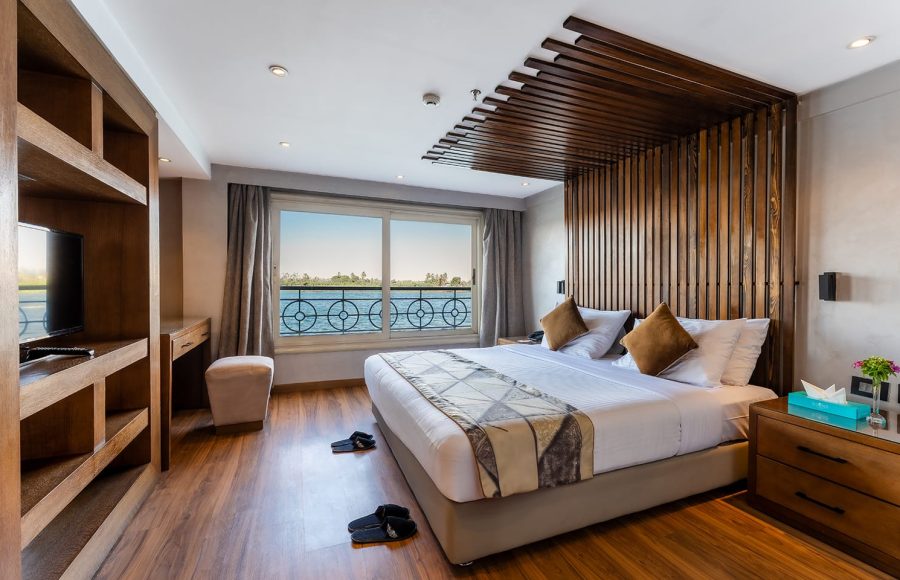 A luxury suite on the MS Semiramis III Nile Cruise.