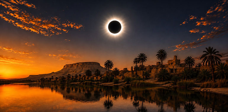 solar eclipse in siwa oasis egypt