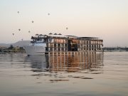 The impressive Soleil Cruise Ship sailing on the Nile River.