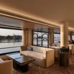 The spacious and elegantly designed main lounge of the MS Soleil Nile Cruise.