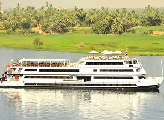 A Luxury Nile Cruise Ship, The Ms Alexander The Great, Sailing On The River.
